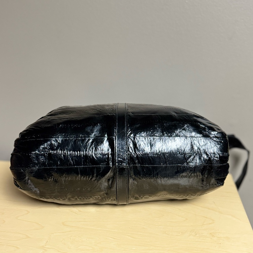 Vintage Genuine Eel Skin Puffer Shoulder Bag Clutch - Picture 10 of 16